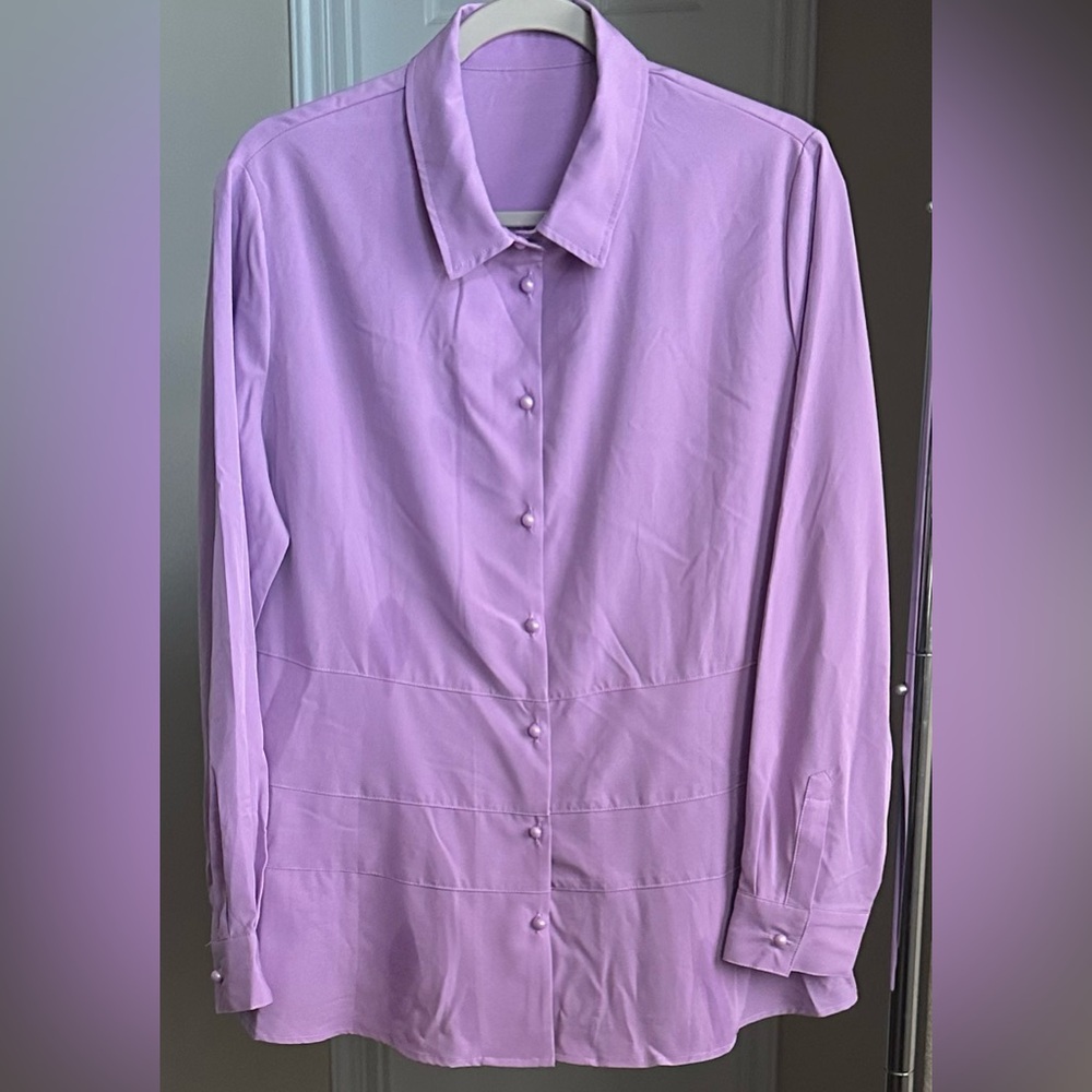 Violet Button Up Top